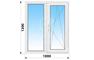 Поворотно-откидное пластиковое окно 1000x1200
