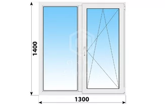 Поворотно-откидное пластиковое окно 1300x1400