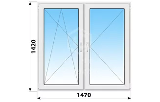 Алюминиевое окно (теплое) ALUTECH W62 1470x1420