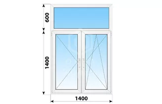 Алюминиевое окно (теплое) ALUTECH W62 1400x2000