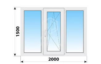 Поворотно-откидное пластиковое окно 2000x1500