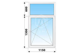 Поворотно-откидное пластиковое окно 1150x1900 ПО