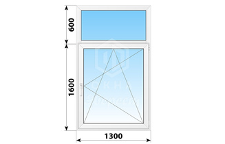 Поворотно-откидное пластиковое окно 1300x2200 ПО