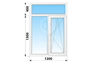 Поворотно-откидное пластиковое окно 1200x1700