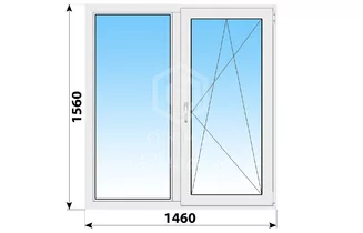 Поворотно-откидное пластиковое окно 1460x1560