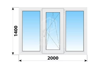 Поворотно-откидное пластиковое окно 2000x1400