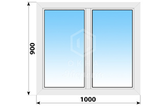 Поворотно-откидное пластиковое окно 1000x900