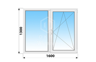 Поворотно-откидное пластиковое окно 1600x1300