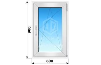 Одностворчатое пластиковое окно 1400x1300 ПО-П