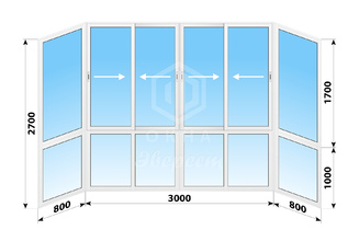 Панорамное раздвижное алюминиевое остекление 4600x2700