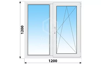 поворотно-откидное пластиковое окно 1200х1200