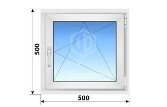 Поворотно-откидное пластиковое окно 500x500