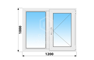 Поворотное двухстворчатоечатое окно пвх 1560х1550