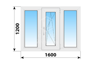 Поворотно-откидное пластиковое окно 1600x1200