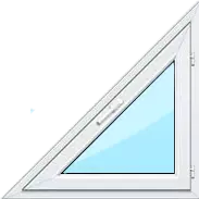 треугольное окно из пластика с створкой