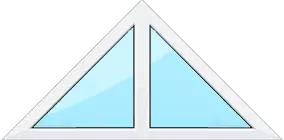 треугольное окно из пластика с импостом
