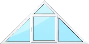 треугольное окно из пластика с фромугой