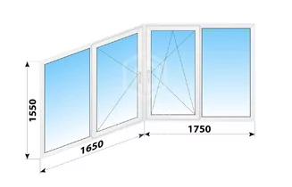 Теплое пластиковое остекление балкона П-44Т 3400x1550