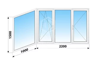 Теплое пластиковое остекление балкона П-3 3200x1500 №2