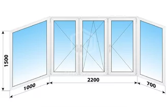 Теплое пластиковое остекление балкона П-3 3900x1500