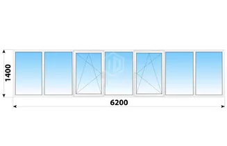 Теплое пластиковое остекление балкона И-209А 6200x1400 №2