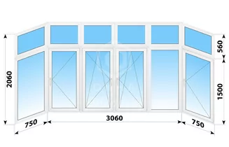 Теплое пластиковое остекление балкона в сталинке 4560x2060