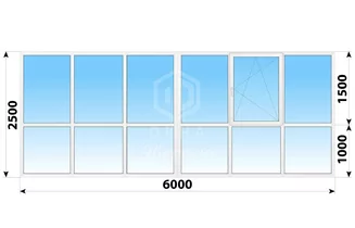 Теплое пластиковое панорамное остекление 6000x2400 №4