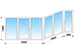 Теплое пластиковое остекление балкона П-111М 4100x1400