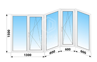 Теплое пластиковое остекление балкона П-3М 3100x1500