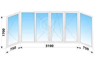 Теплое пластиковое остекление балкона II-29 4600x1700