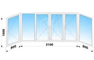 Теплое пластиковое остекление балкона 1-515/5 4700x1600