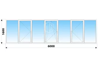 Теплое пластиковое остекление балкона 1605 6000x1600 №2