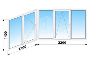 Теплое пластиковое остекление балкона И-155 3500x1400