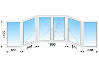 Теплое пластиковое остекление балкона И-155 4700x1400