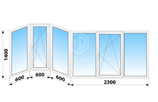 Установка пластиковых окон на балконе П-111М 4100x1400 №2