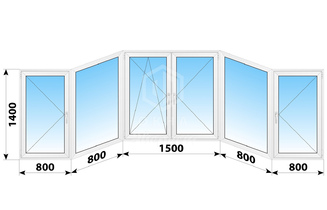 Установка пластиковых окон на балконе И-155 4700x1400 №2