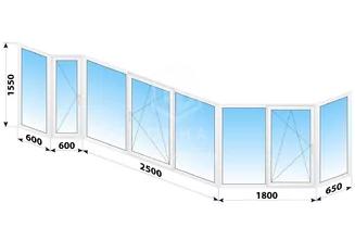 Установка пластиковых окон на балконе ПД-4 6150x1550 №2 