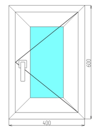 Одностворчатое пластиковое окно 400x600