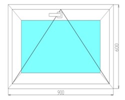 Одностворчатое пластиковое окно 900x600