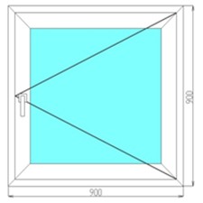 Одностворчатое пластиковое окно 900x900