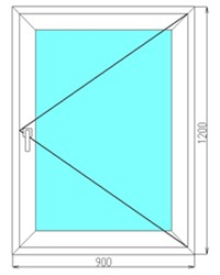 Одностворчатое пластиковое окно 900x1200