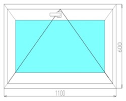 Одностворчатое пластиковое окно 1100x600