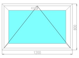 Одностворчатое пластиковое окно 1200x800