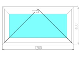 Одностворчатое пластиковое окно 1200x600