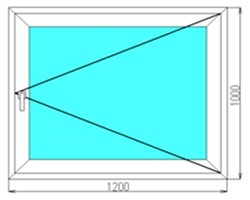 Одностворчатое пластиковое окно 1200x1000
