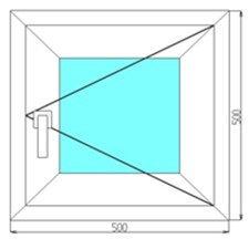 Одностворчатое пластиковое окно 500x500