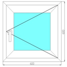 Одностворчатое пластиковое окно 600x600