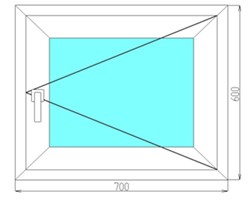 Одностворчатое пластиковое окно 700x600