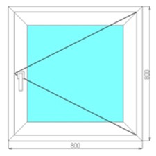 Одностворчатое пластиковое окно 800x800