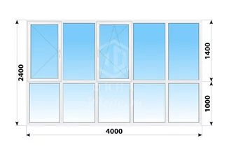 Теплое пластиковое панорамное остекление 4000x2400 №2